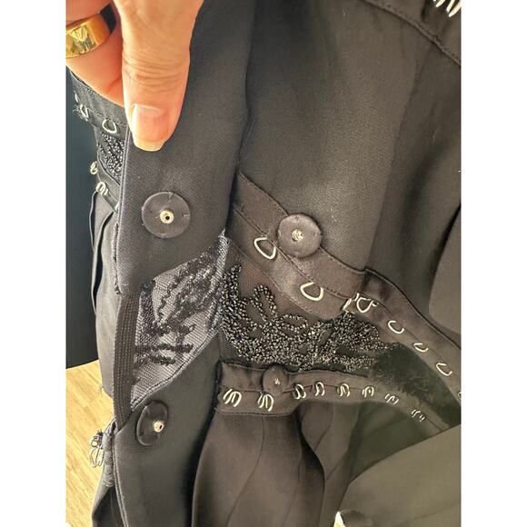 Alexander McQueen Black Asymmetrical Blazer Coat with Pleated Skirt 14 - Picture 9 of 16